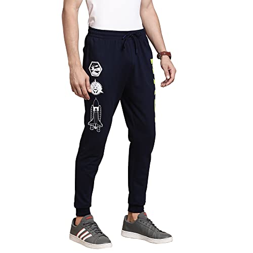 Free Authority Nasa Printed Regular Fit Blue Ploycotton Men's Jogger