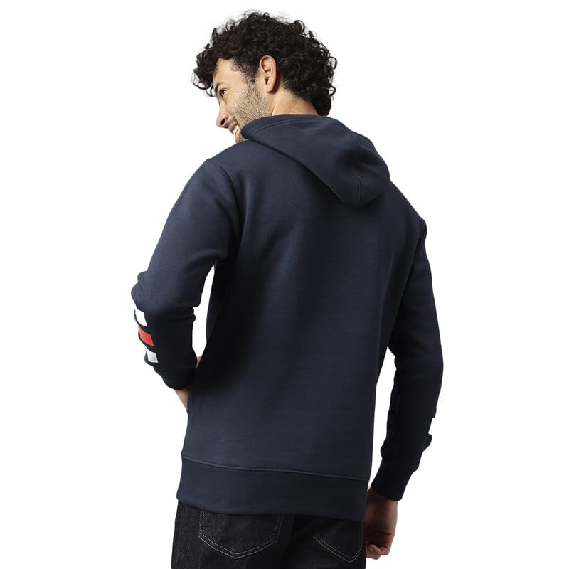 Free Authority Captain America Printed Regular Fit Blue Ploycotton Men's Hoodie