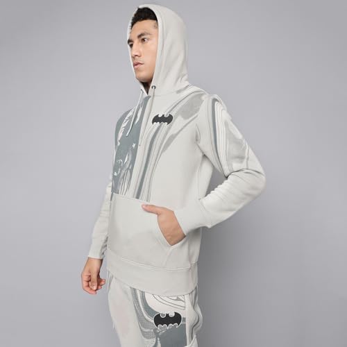 Free Authority Batman Printed Grey Hoodie for Men