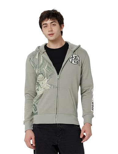 Free Authority Dragon Ball Z Printed Regular Fit Hoodie for Young Men