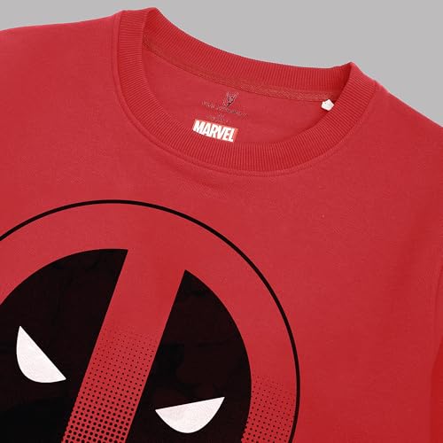 Free Authority Deadpool Printed Regular Fit Sweatshirt for Men Red