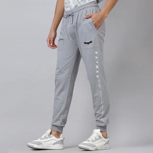 Free Authority Official Batman Graphic Printed Men Grey Regular Fit Jogger for Young Men