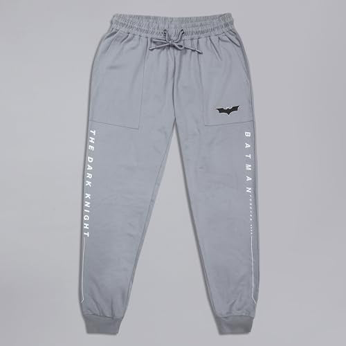 Free Authority Official Batman Graphic Printed Men Grey Regular Fit Jogger for Young Men