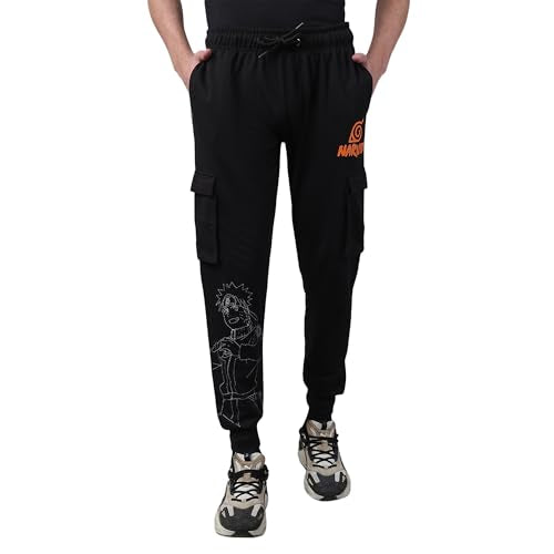 Free Authority Official Naruto Shippuden Printed Regular Fit Jogger for Men