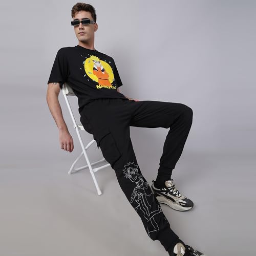 Free Authority Official Naruto Shippuden Printed Regular Fit Jogger for Men