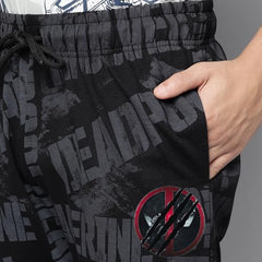 Free Authority Official Deadpool & Wolverine Printed Regular Fit Jogger for Men Black