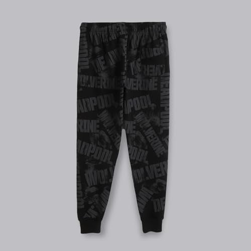 Free Authority Official Deadpool & Wolverine Printed Regular Fit Jogger for Men Black
