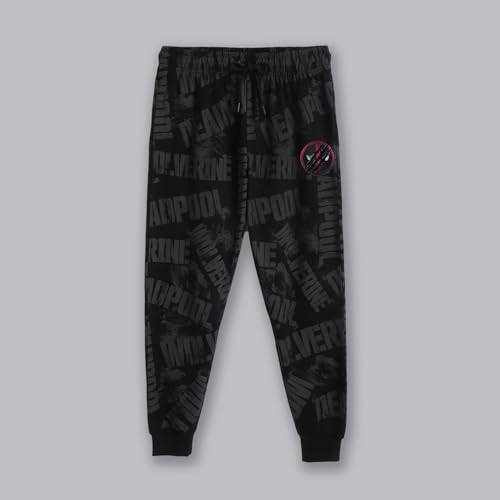 Free Authority Official Deadpool & Wolverine Printed Regular Fit Jogger for Men Black