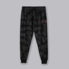 Free Authority Official Deadpool & Wolverine Printed Regular Fit Jogger for Men Black