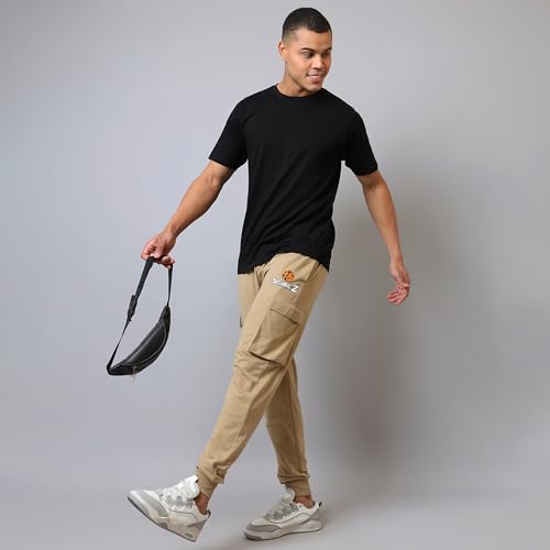 Free Authority Official Dragon Ball Z Printed Regular Fit Jogger for Men Beige