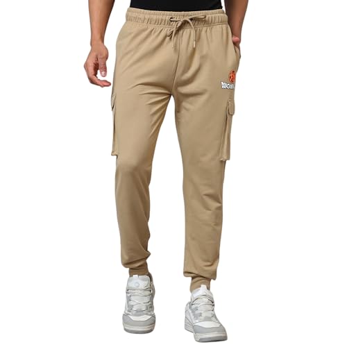 Free Authority Official Dragon Ball Z Printed Regular Fit Jogger for Men Beige