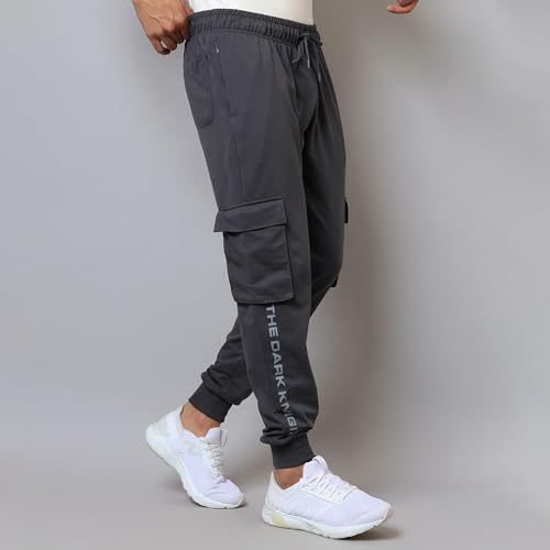 Free Authority Official The Batman Printed Regular Fit Jogger for Men Charcoal