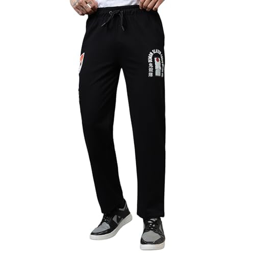 Free Authority Official Demon Slayer Printed Regular Fit Jogger for Men Black