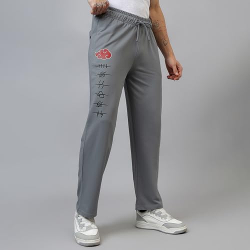 Free Authority Official Naruto Printed Regular Fit Jogger for Men Grey