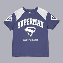 Free Authority Official Dc Comics Superman: Legacy Graphic Printed Pure Cotton White & Blue Oversized Fit Tshirt for Women