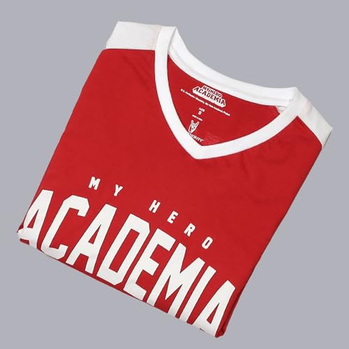 Free Authority Official My Hero Academia Graphic Half Sleeves V-Neck Anime Printed Regular Fit Pure Breathable Cotton Fabric Tshirt for Women