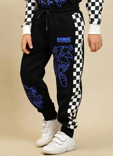 Kidsville Official Sonic Graphic Printed Regular Fit Black Jogger for Boys - Goyalsons ShopMax