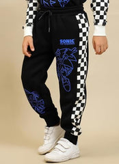 Kidsville Official Sonic Graphic Printed Regular Fit Black Jogger for Boys - Goyalsons ShopMax