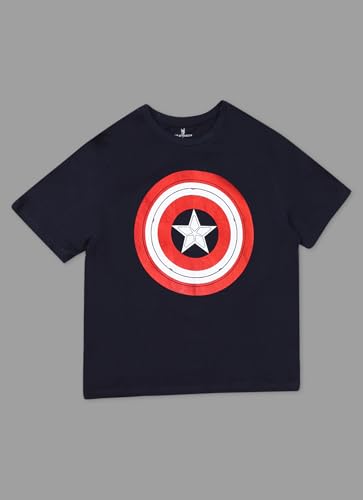 Free Authority Official Marvel Comic Captain America Women Half Sleeve Round Neck Graphic Printed Cotton Regular Fit Tshirt
