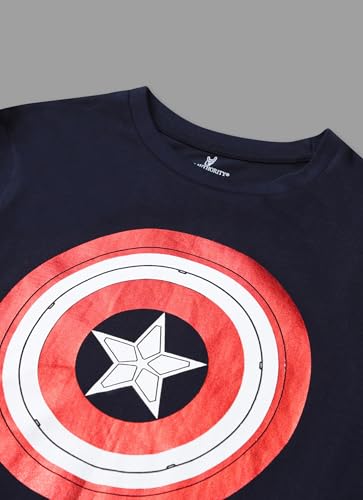 Free Authority Official Marvel Comic Captain America Women Half Sleeve Round Neck Graphic Printed Cotton Regular Fit Tshirt