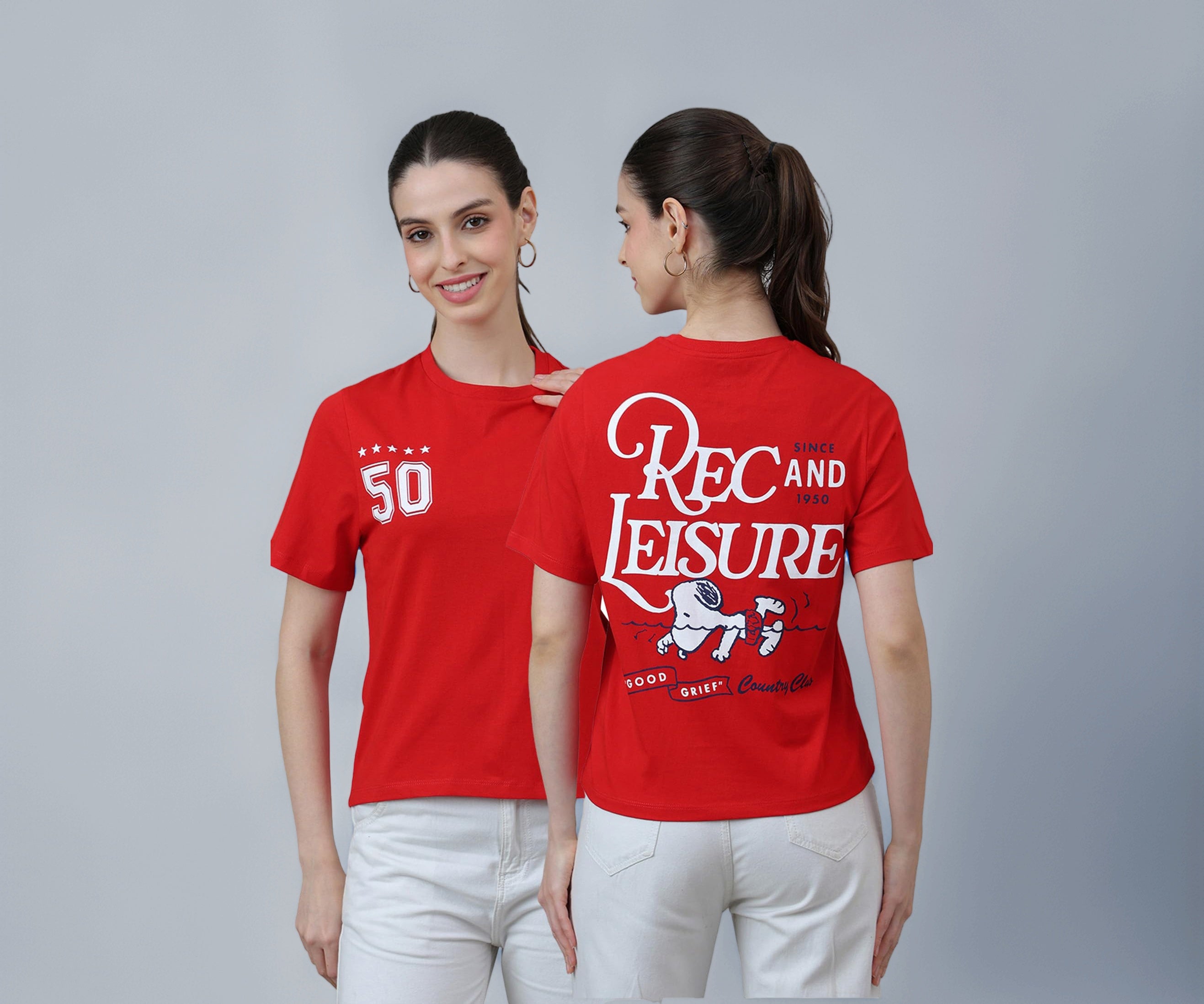 Free Authority Official Peanuts Women Half Sleeve Round Neck Graphic Printed Cotton Regular Fit Tshirt