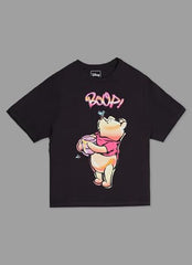 Free Authority Official Winnie The Pooh Women Half Sleeve Round Neck Graphic Printed Cotton Regular Fit Tshirt