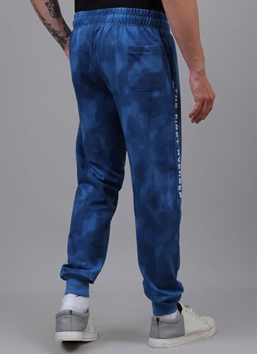 Free Authority Official Marvel Comic Captain America: The First Avenger Graphic Printed Regular Fit Blue Jogger for Men
