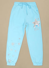 Kidsville Official Frozen: Elsa Graphic Printed Regular Fit Blue Jogger for Girls
