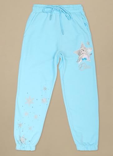 Kidsville Official Frozen: Elsa Graphic Printed Regular Fit Blue Jogger for Girls - Goyalsons ShopMax