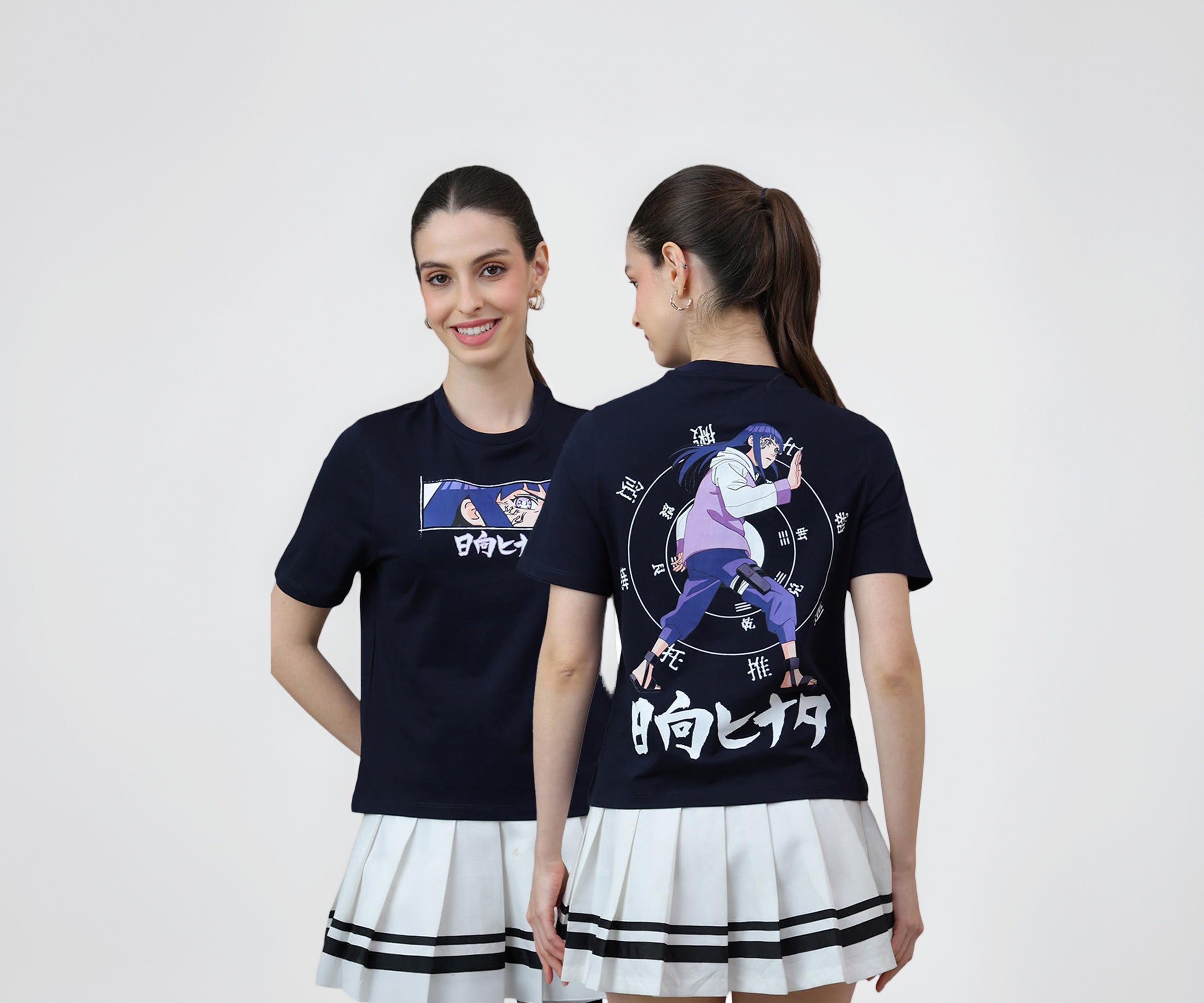 Free Authority Official Naruto: Hinata Hyuga Women Half Sleeve Round Neck Graphic Anime Printed Cotton Regular Fit Tshirt