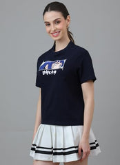 Free Authority Official Naruto: Hinata Hyuga Women Half Sleeve Round Neck Graphic Anime Printed Cotton Regular Fit Tshirt