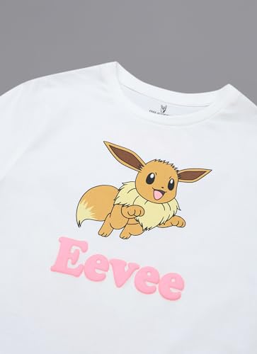 Free Authority Official Pokemon:Eevee Puff Printed Cotton Off White Regular Fit Tshirt Women