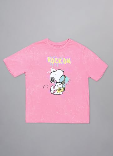 Free Authority Official Peanuts Graphic Printed Pure Cotton Regular Fit Tshirt for Women