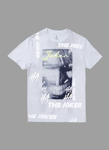 Free Authority Official DC Comic Joker Men Half Sleeve Round Neck Graphic Printed Cotton Regular Fit Tshirt