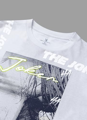Free Authority Official DC Comic Joker Men Half Sleeve Round Neck Graphic Printed Cotton Regular Fit Tshirt