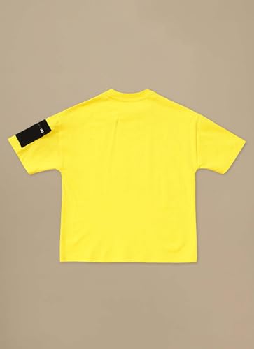 Kidsville Official Dragon Ball Z: Goku Anime Printed Oversized Yellow Pure Cotton Tshirt for Boys