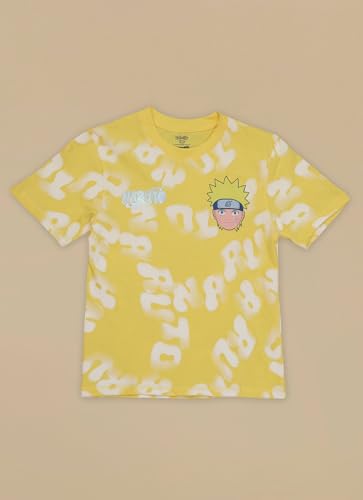 Kidsville Official Naruto Anime Graphic Printed Boys Regular Fit T-Shirt | Pure Cotton Casual Round Neck Half Sleeves Comfortable Tee for Kids
