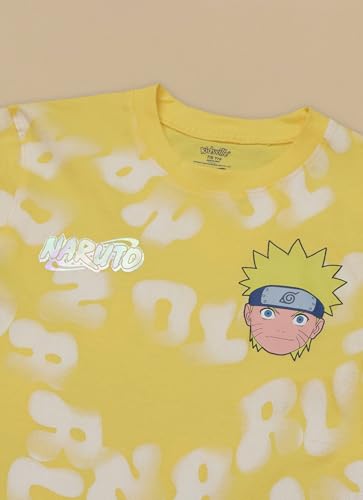 Kidsville Official Naruto Anime Graphic Printed Boys Regular Fit T-Shirt | Pure Cotton Casual Round Neck Half Sleeves Comfortable Tee for Kids
