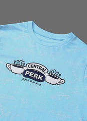 Free Authority Official Friends: Central Perk Women Half Sleeve Round Neck Graphic Printed Cotton Relaxed Fit Tshirt