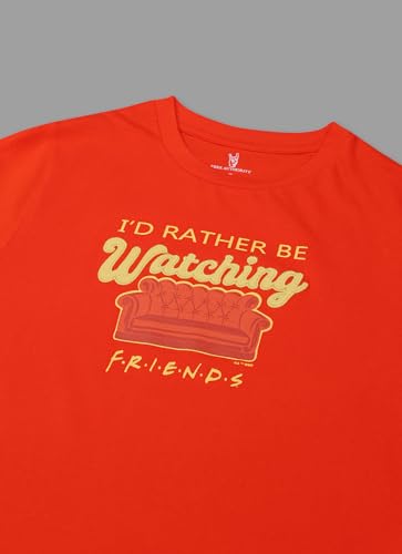 Free Authority Official Friends Women Half Sleeve Round Neck Graphic Printed Cotton Regular Fit Tshirt