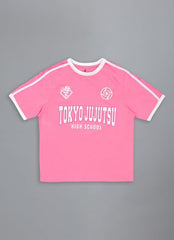 Free Authority Official Jujutsu Kaisen high School Graphic Printed Pure Cotton Regular Fit Tshirt for Women