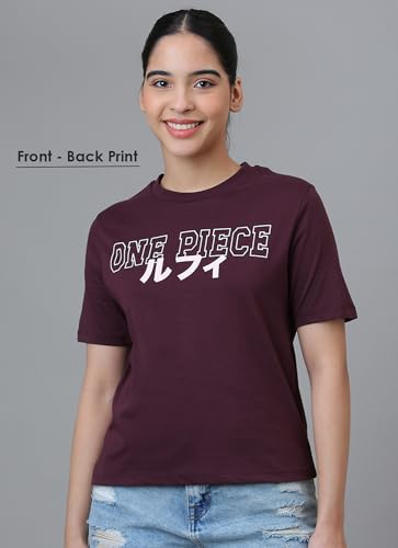 Free Authority Official One Piece Graphic Printed Pure Cotton Regular Fit Tshirt for Women