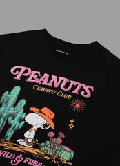 Free Authority Official Peanuts Women Half Sleeve Round Neck Graphic Printed Cotton Regular Fit Tshirt