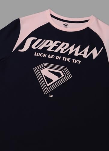 Free Authority Official DC Comc Superman: Look up in The Sky Women Half Sleeve Round Neck Graphic Printed Cotton Regular Fit Tshirt