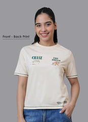 Free Authority Official Tom & Jerry Graphic Printed Pure Cotton Regular Fit Tshirt for Women