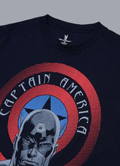 Free Authority Official Marvel Comic Captain America Men Graphic Short Sleeve Round Neck Pure Cotton Regular Fit T-Shirt