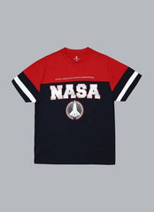 Free Authority Official NASA Men Graphic Short Sleeve Round Neck Pure Cotton Relaxed Fit T-Shirt