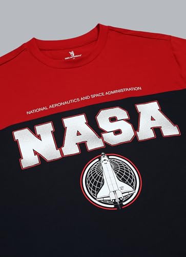 Free Authority Official NASA Men Graphic Short Sleeve Round Neck Pure Cotton Relaxed Fit T-Shirt