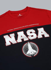 Free Authority Official NASA Men Graphic Short Sleeve Round Neck Pure Cotton Relaxed Fit T-Shirt