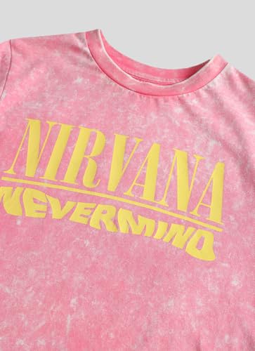 Free Authority Official Nirvana Nevermind Graphic Printed Womens Relaxed Fit T-Shirt | Pure Cotton Casual Round Neck Half Sleeves Band Music Tee